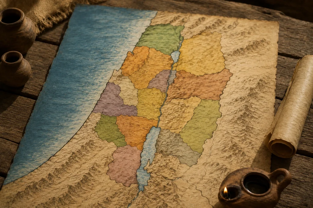Mapa das doze tribos de Israel explicado